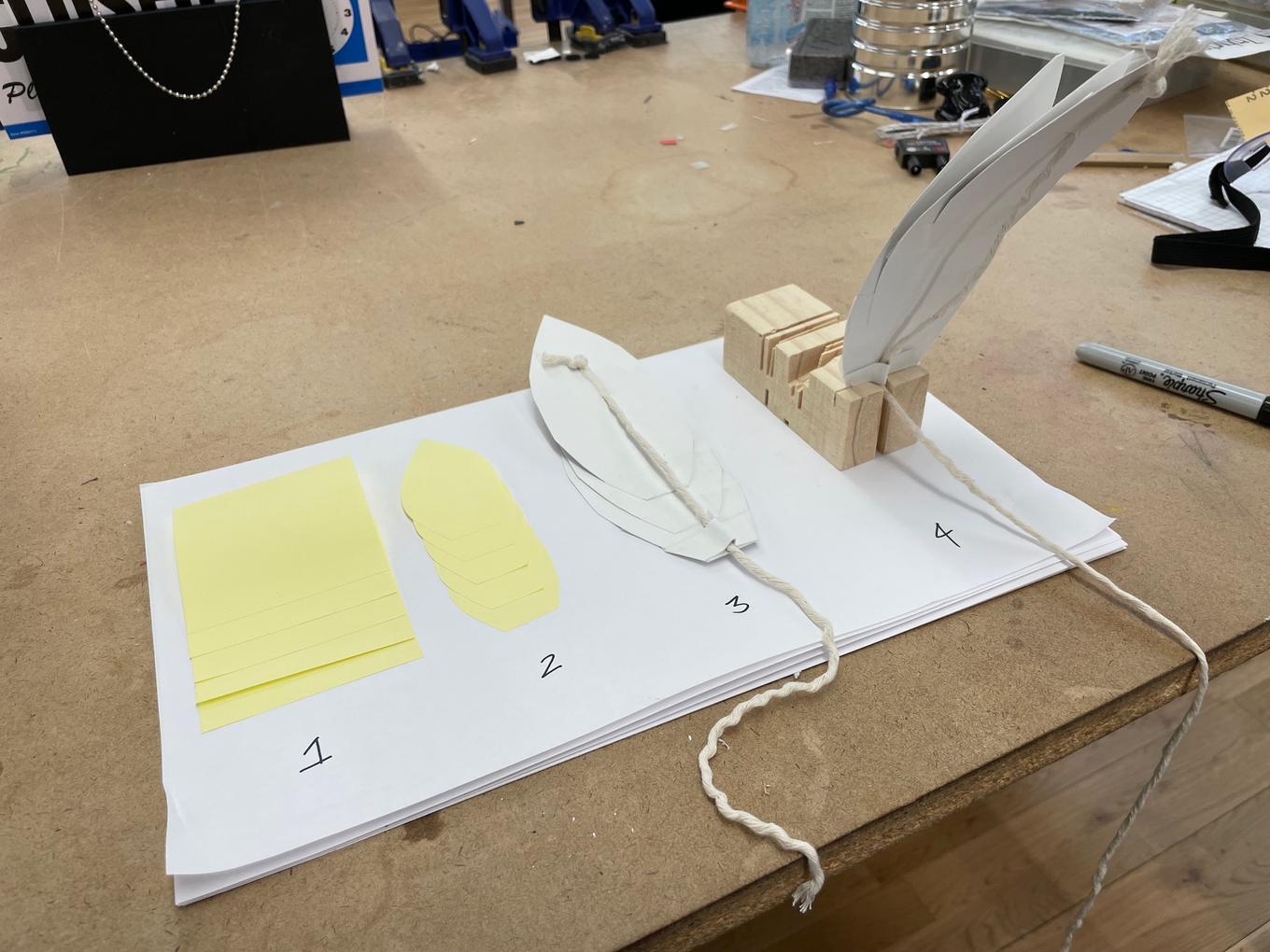 Layered paper for motion tests